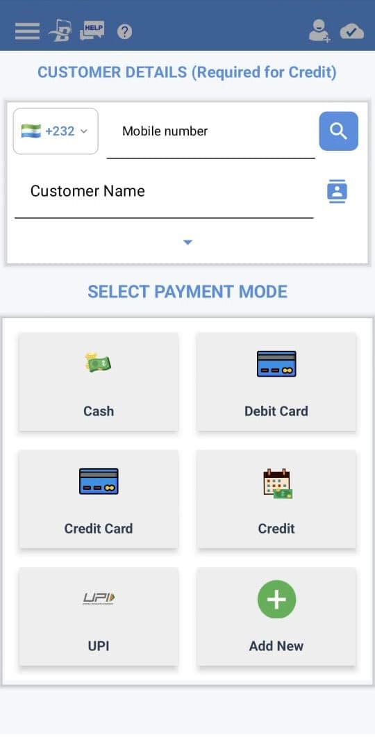 BizStack staff screen